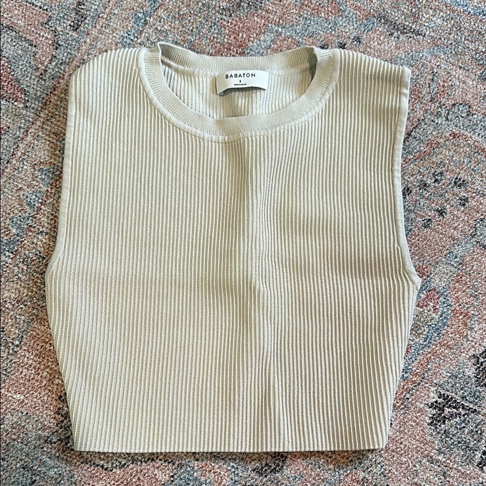 Babaton Ribbed Knit Sleeveless Top
